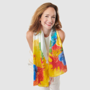 Indigo Bunting Floral Scarf