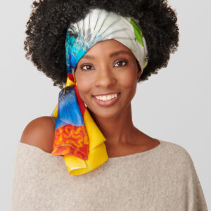Indigo Bunting Floral Scarf - Image 4